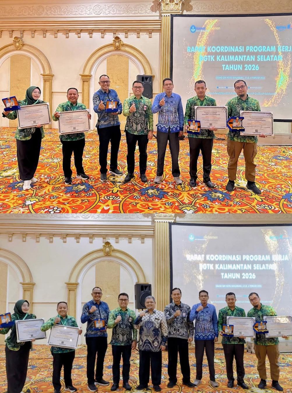 Dinas Pendidikan Kabupaten Hulu Sungai Tengah (HST) meraih empat piagam penghargaan dari Balai Guru dan Tenaga Kependidikan (BGTK) Provinsi Kalimantan Selatan (Kalsel) atas kontribusi dan kemitraan aktif dalam peningkatan mutu pendidikan.